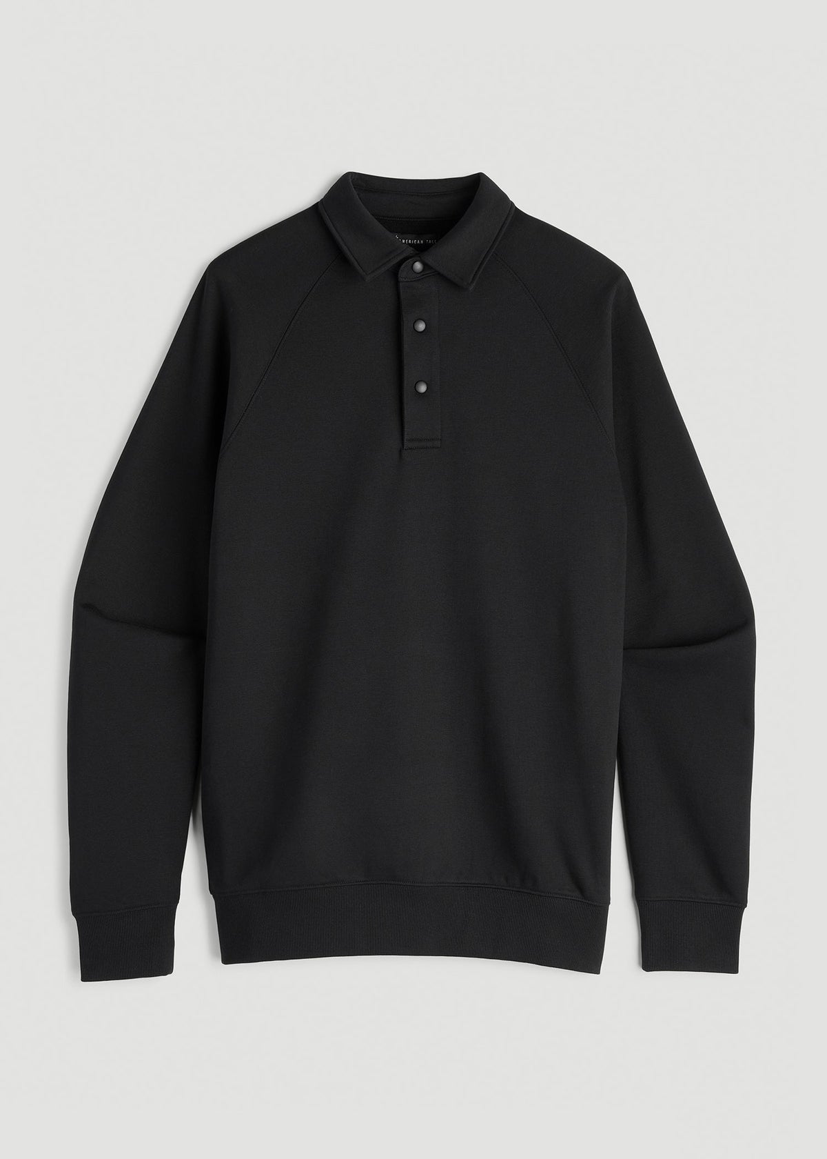 Wearever Fleece Collared Sweatshirt for Tall Men in Black