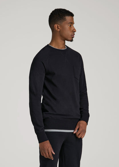 Wearever 2.0 French Terry Crewneck Sweatshirt for Tall Men in Black