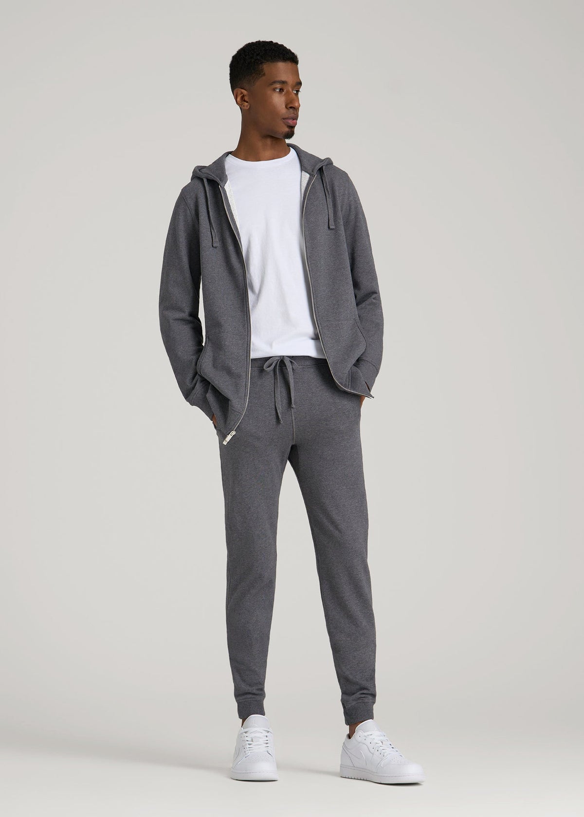 Wearever 2.0 French Terry Joggers for Tall Men in Charcoal Mix