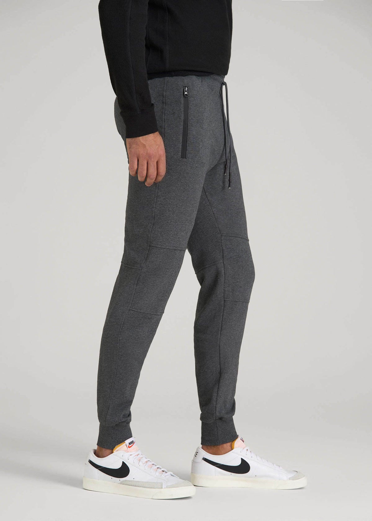 Wearever French Terry Joggers for Tall Men in Charcoal Mix
