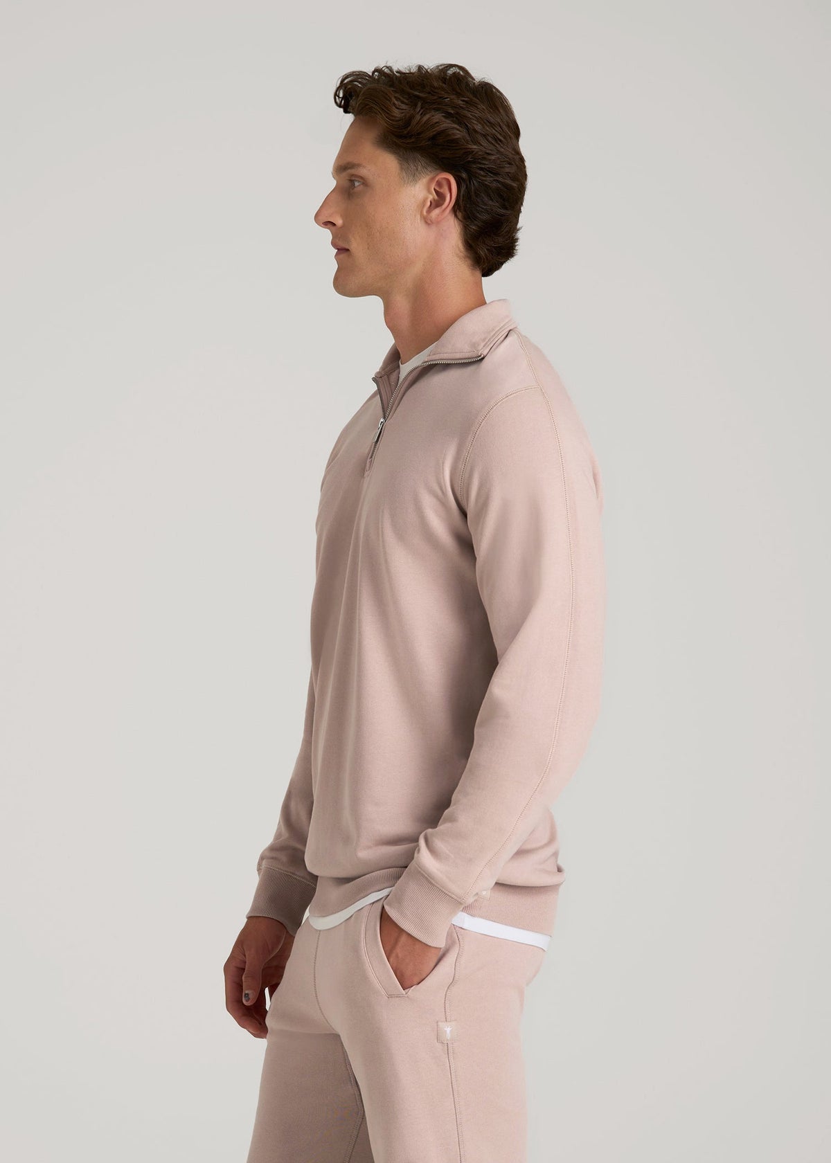 Wearever 2.0 French Terry Quarter-Zip Sweatshirt for Tall Men in Desert Rose