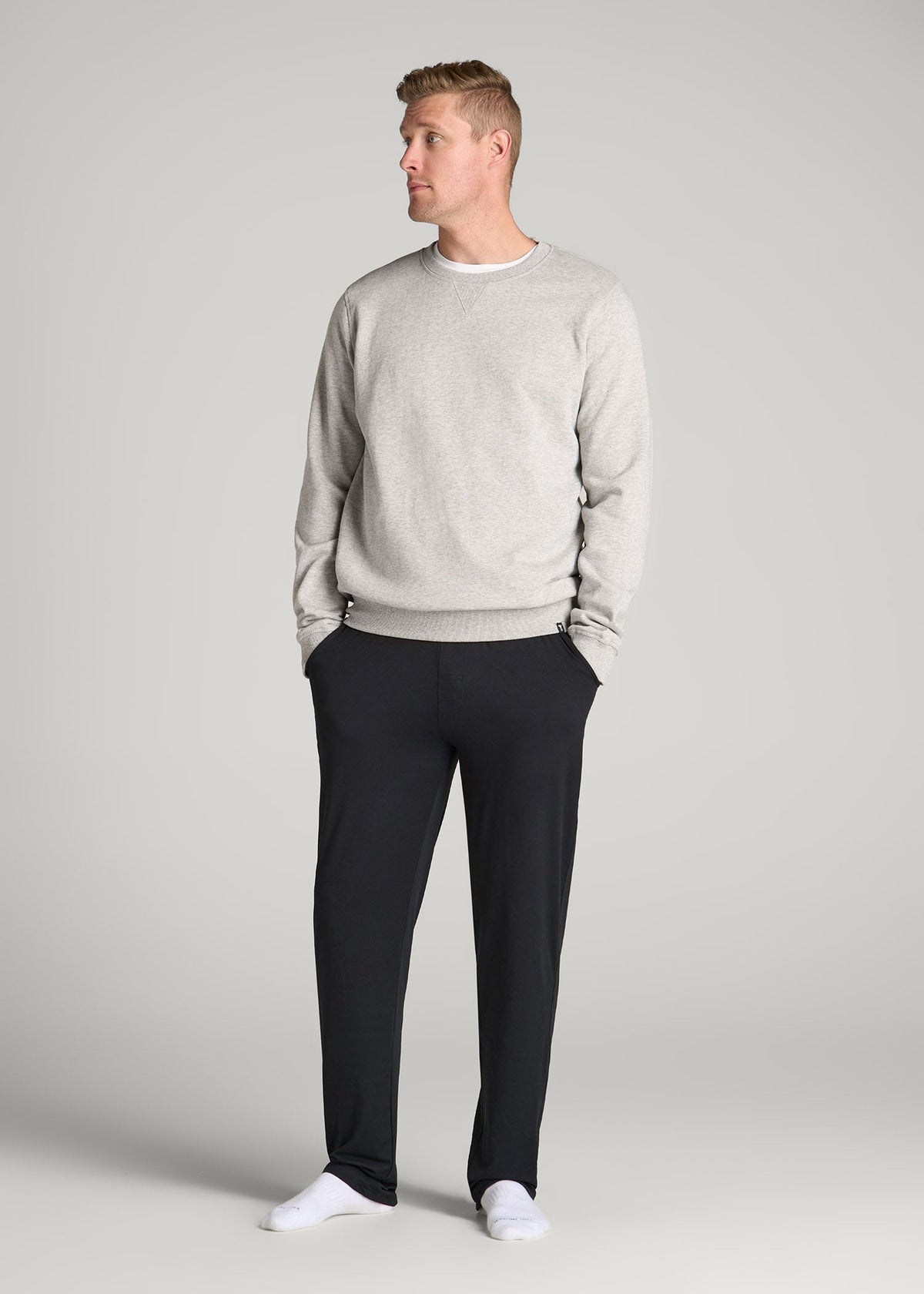 Weekender Stretch Lounge Pants for Tall Men in Black