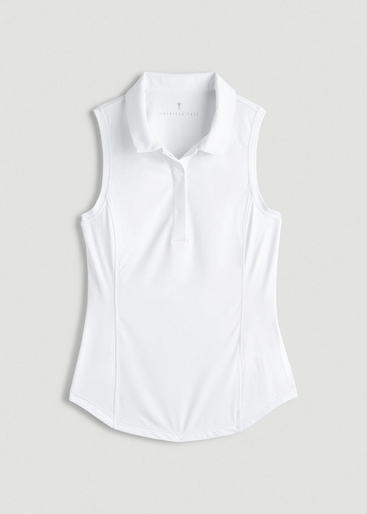 Active Sleeveless Polo Shirt for Tall Women in White