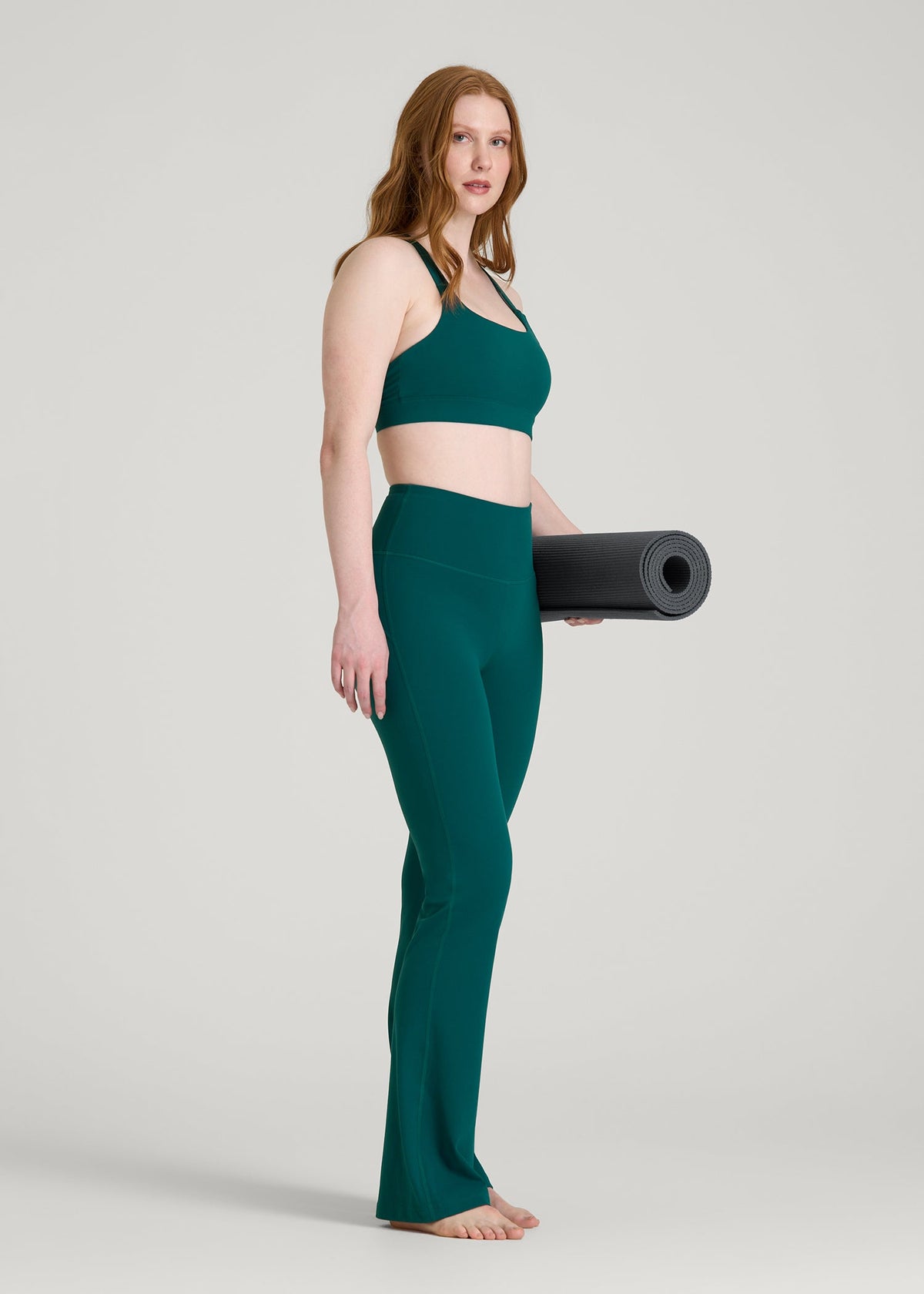 Balance Flare Yoga Pants for Tall Women in Deep Teal