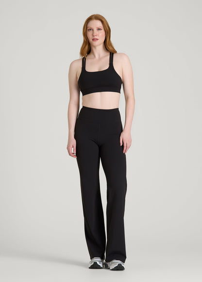 Balance Multi-Strap Sports Bra for Tall Women in Black