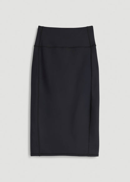 Balance Slim Fit High Rise Skirt for Tall Women in Black