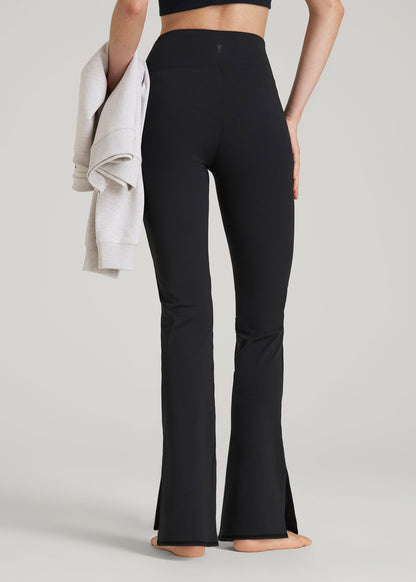 Balance Split Flare Pants for Tall Women in Black