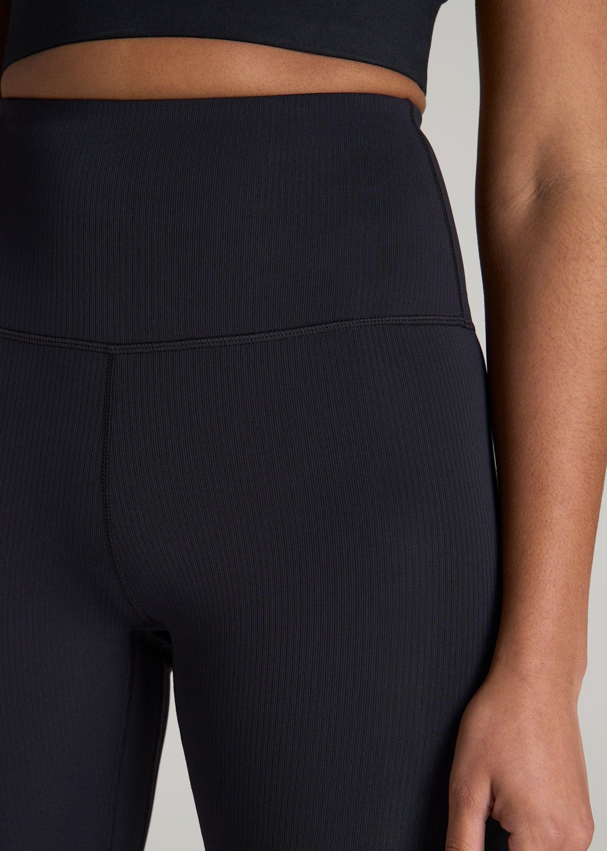 Balance High-Rise Leggings for Tall Women in Ribbed Black