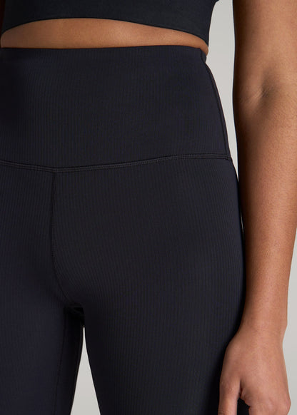 Balance High-Rise Leggings for Tall Women in Ribbed Black