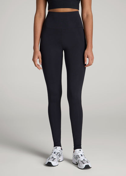 Balance High-Rise Leggings for Tall Women in Ribbed Black