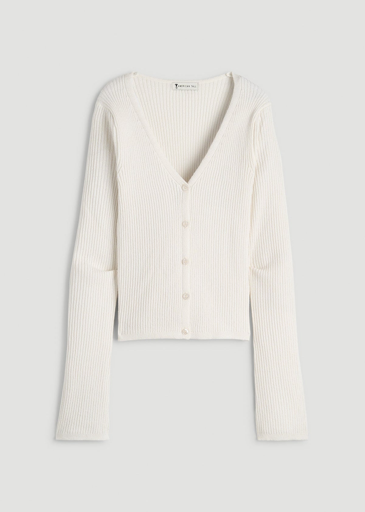 Boucle Knit Cardigan for Tall Women in Star White