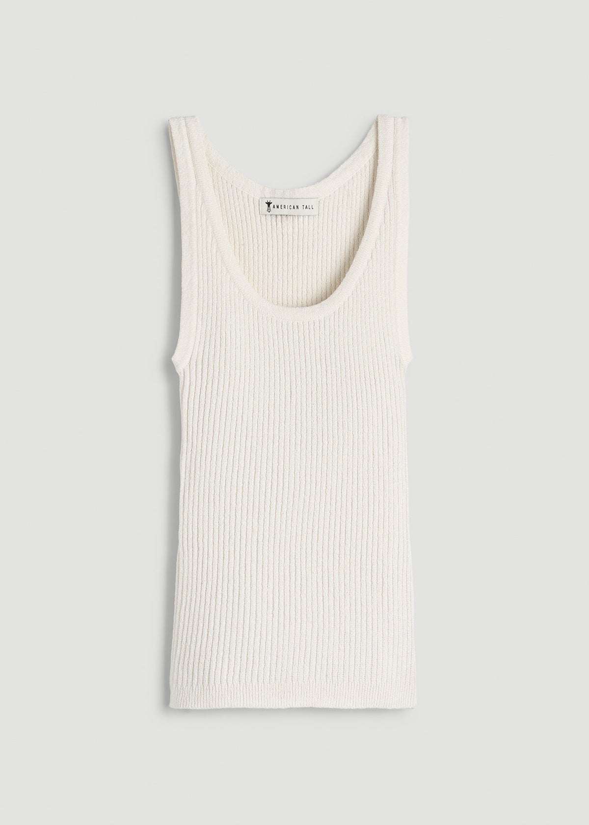 Boucle Knit Tank for Tall Women in Star White