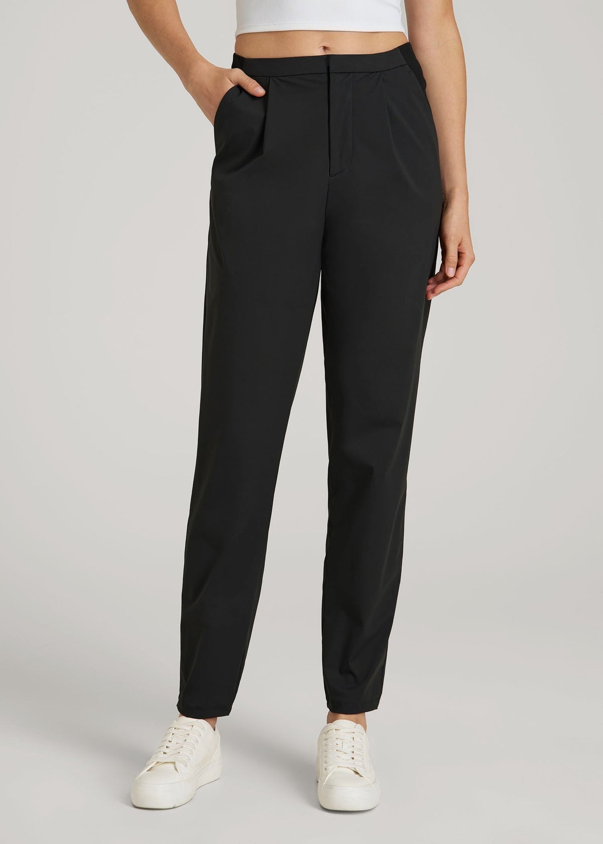 Commuter Pleated Jogger Pant for Tall Women in Black