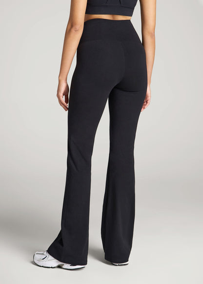 Cotton Flare Leggings for Tall Women in Black