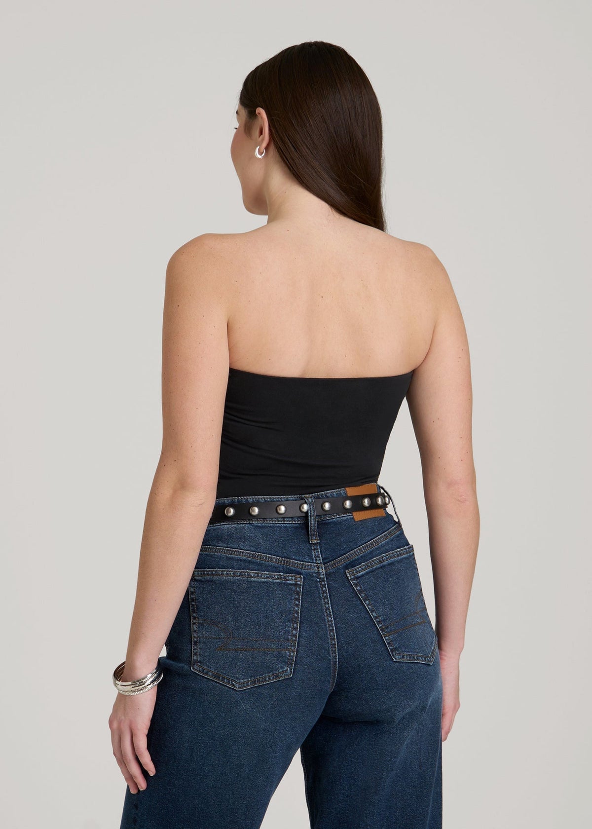 Cotton Tube Top for Tall Women in Black