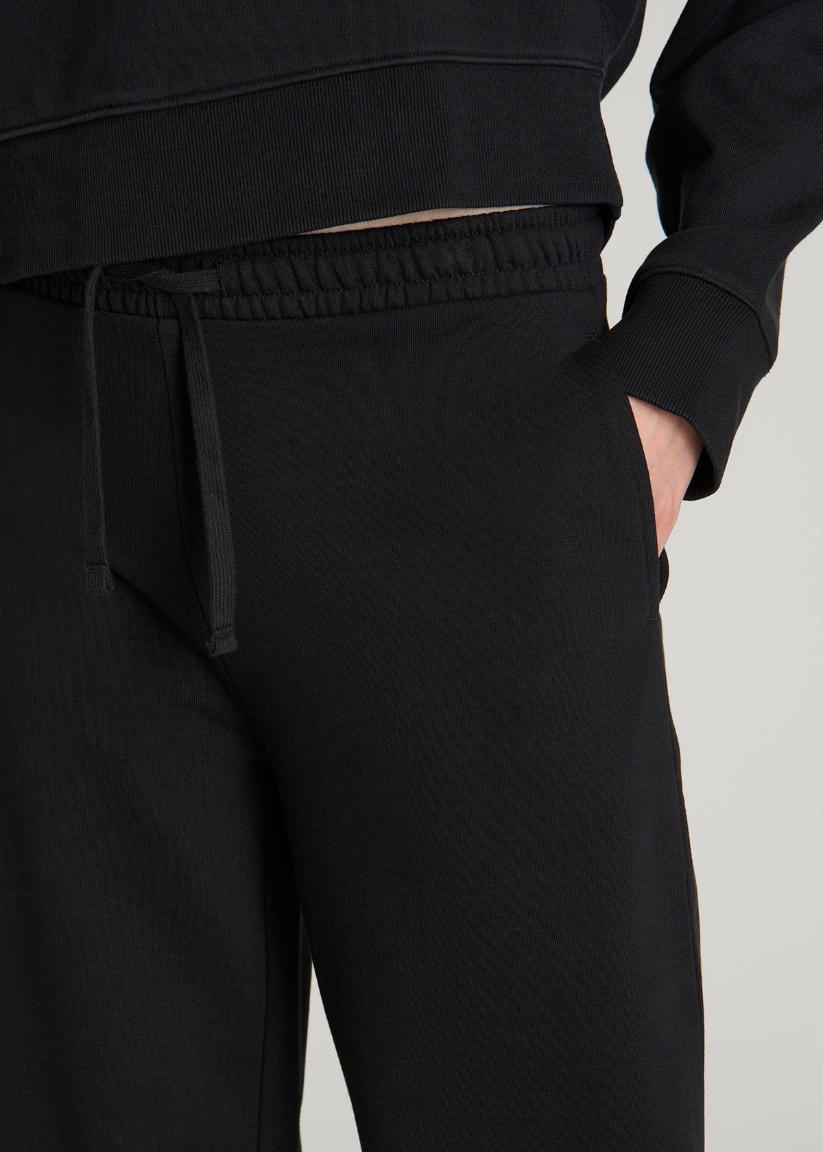 Everyday Terry Midrise Wide-Leg Pants for Tall Women in Black