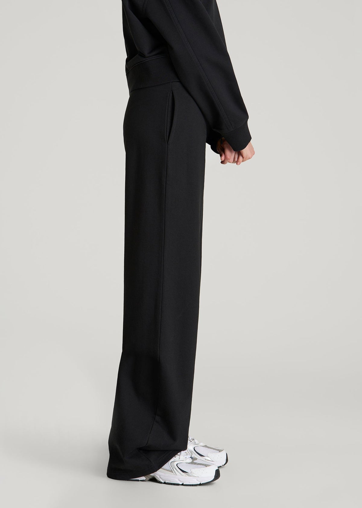 Everyday Terry Midrise Wide-Leg Pants for Tall Women in Black