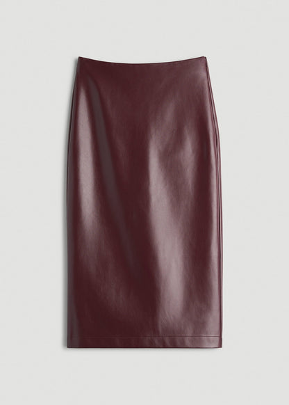 True Touch Leather Pencil Skirt for Tall Women in Port Royale