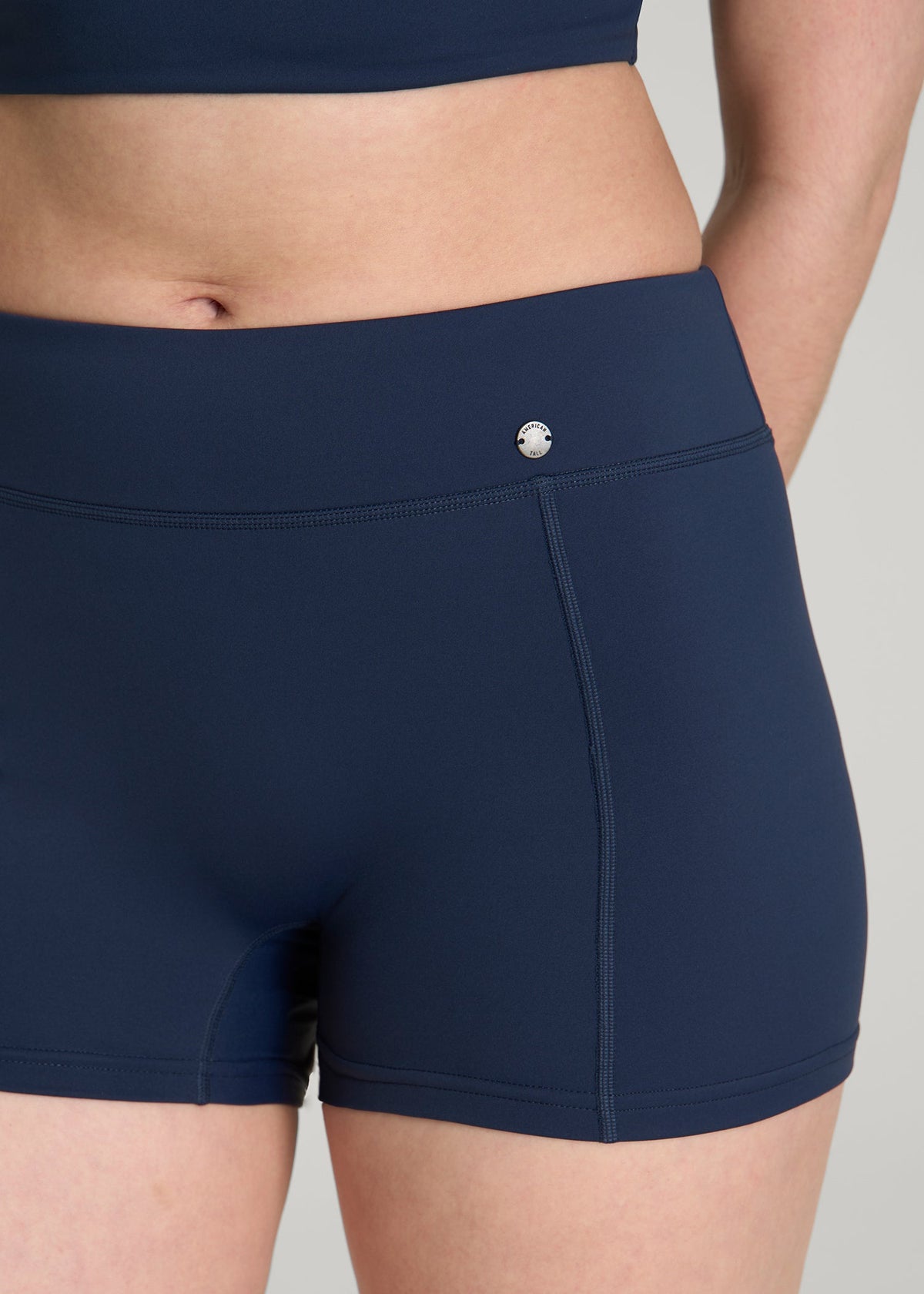 Fitted Hybrid Shorts for Tall Women in Navy Blue