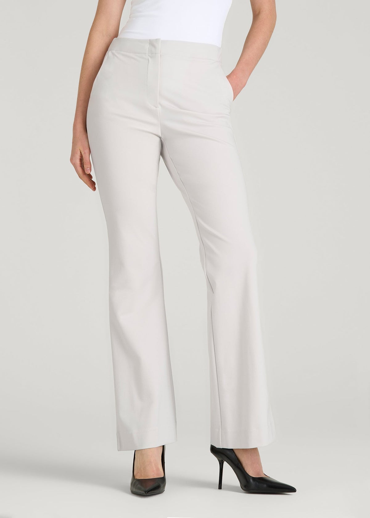Freedom Flex Flare Dress Pants for Tall Women in White Sand