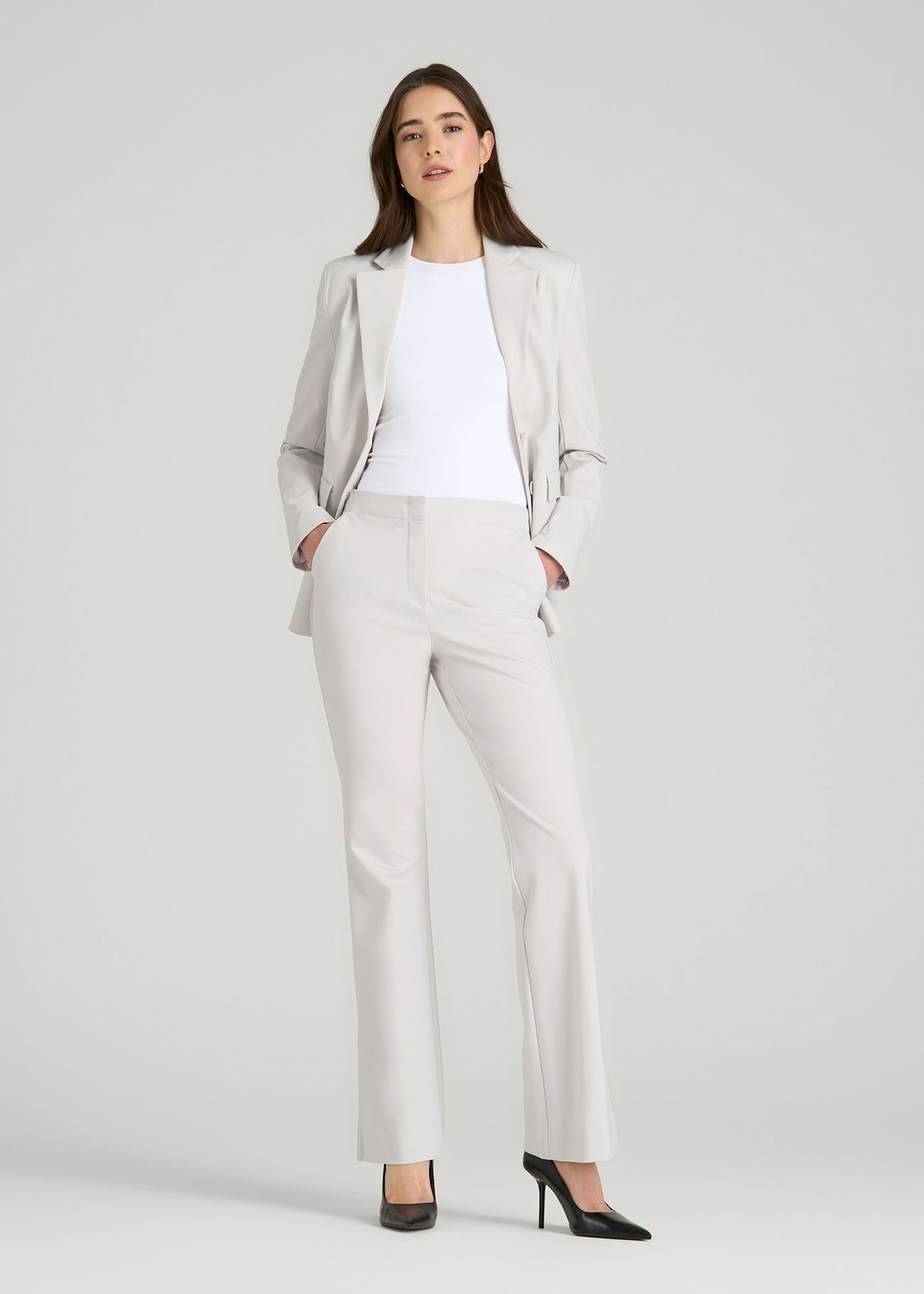 Freedom Flex Flare Dress Pants for Tall Women in White Sand
