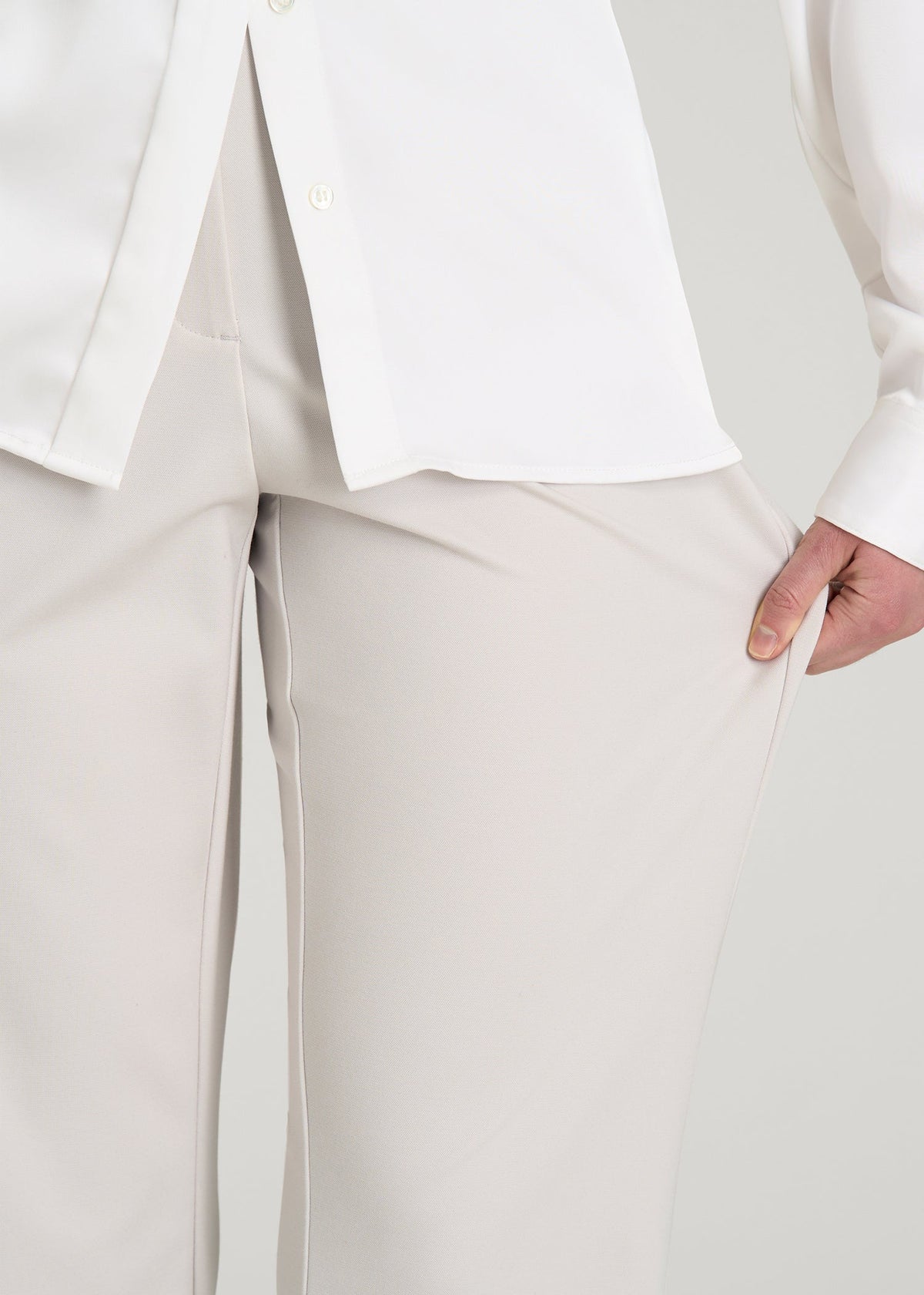 Freedom Flex Straight Leg Dress Pants for Tall Women in White Sand