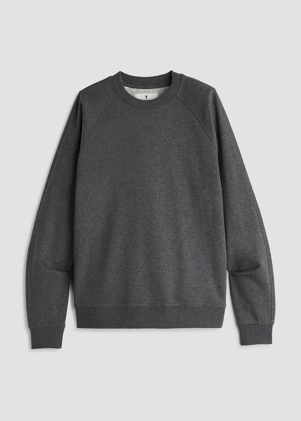 French Terry Crewneck Sweatshirt for Tall Women in Charcoal Mix