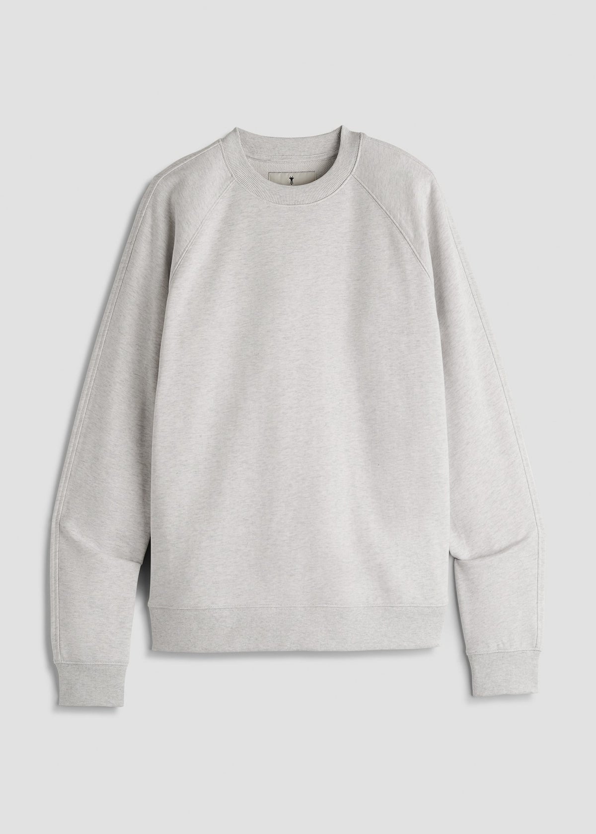 French Terry Crewneck Sweatshirt for Tall Women in Heather Cloud White