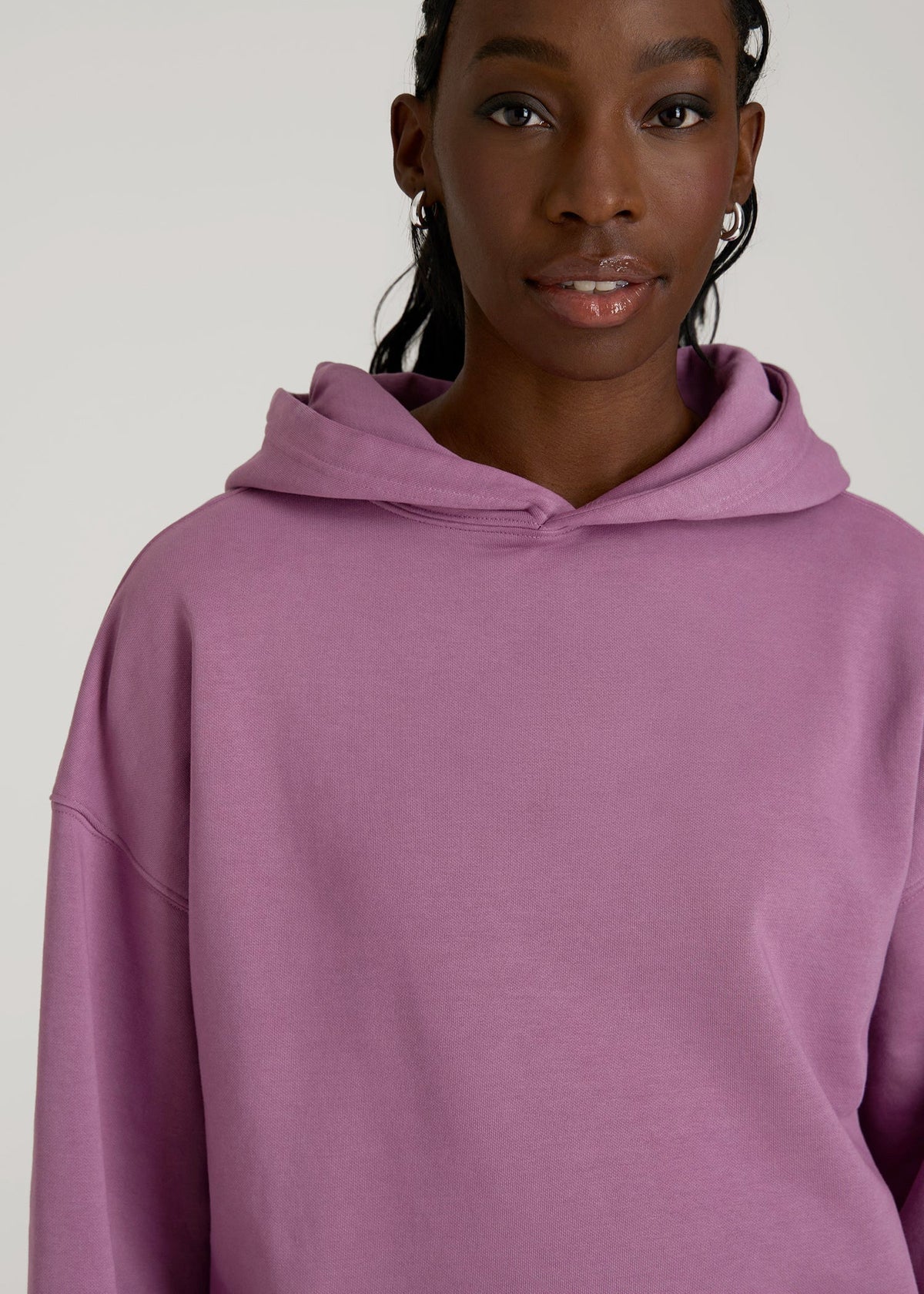 Garment Dyed Hoodie for Tall Women in Argyle Purple