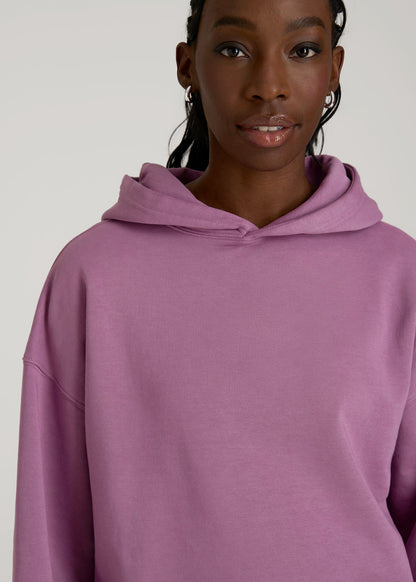 Garment Dyed Hoodie for Tall Women in Argyle Purple