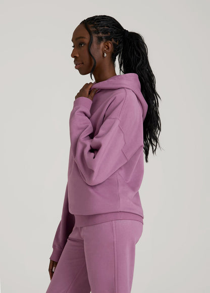 Garment Dyed Hoodie for Tall Women in Argyle Purple