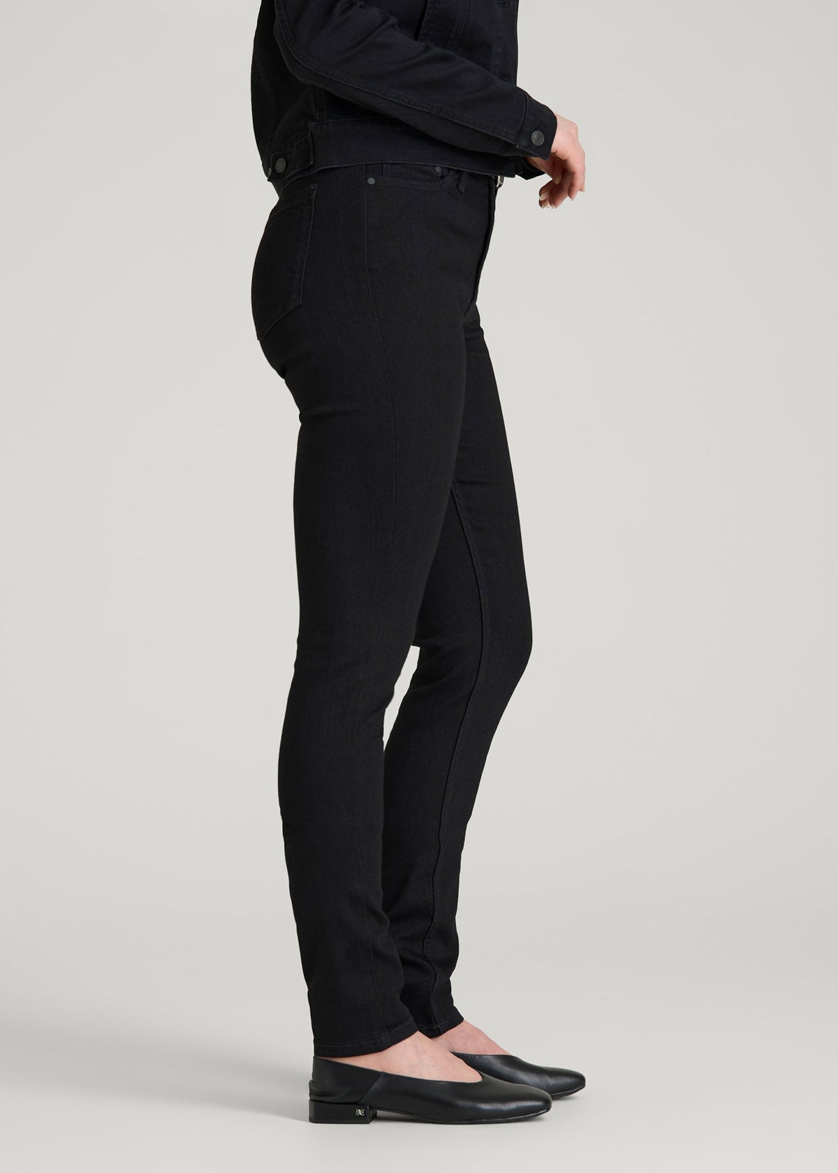 Georgia High-Rise Skinny Jeans for Tall Women in Optimum Black