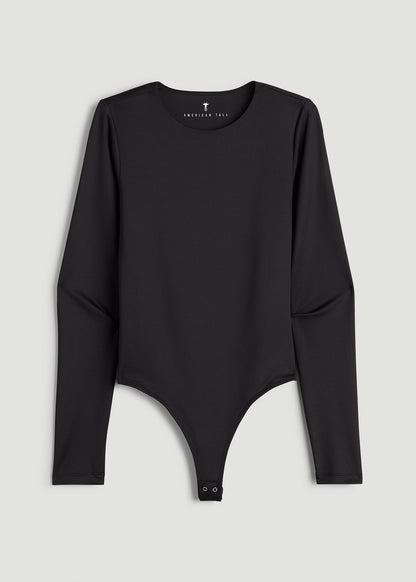 Long Sleeve Bodysuit for Tall Women in Black