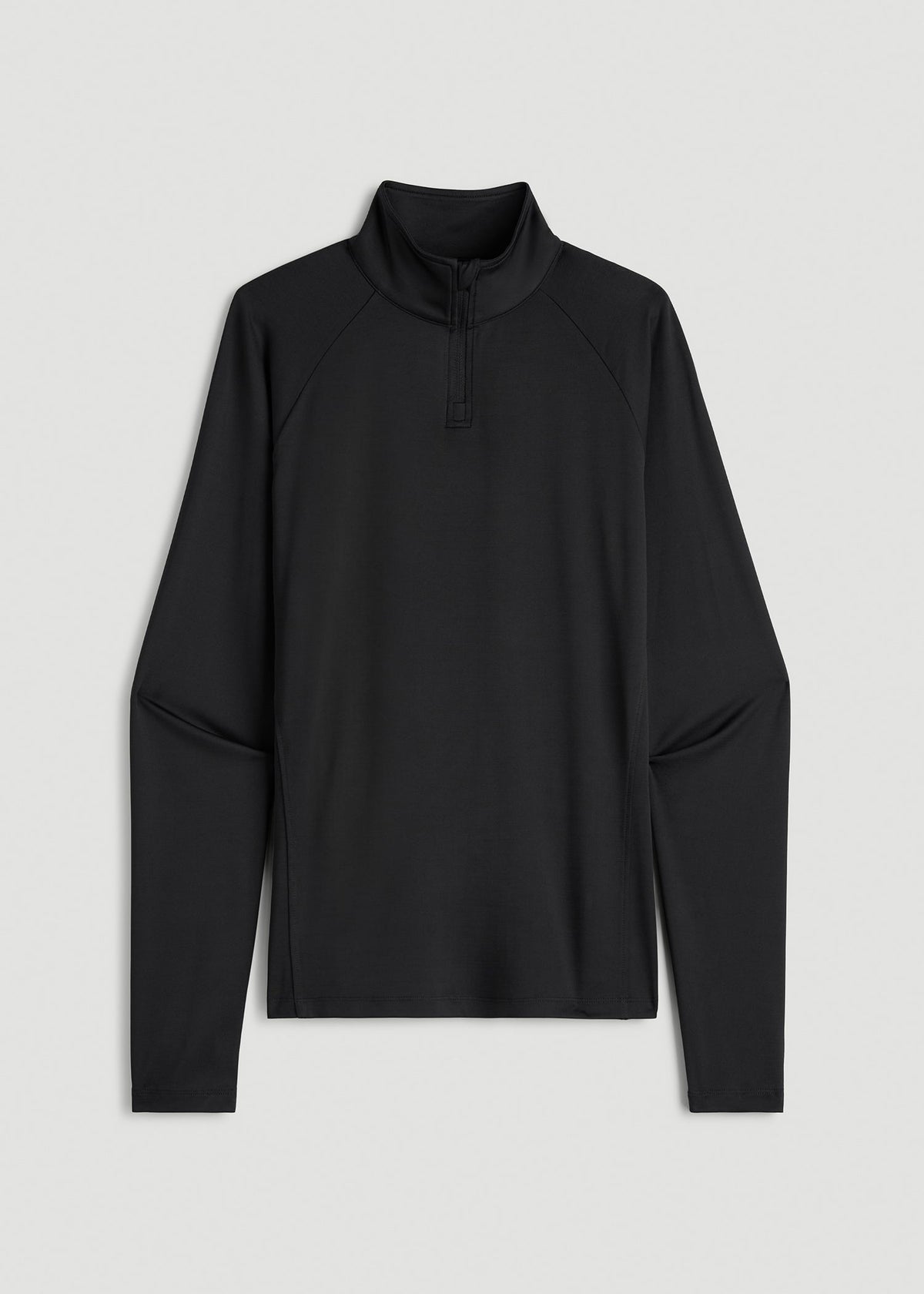 Long Sleeve Quarter-Zip Pullover for Tall Women in Black
