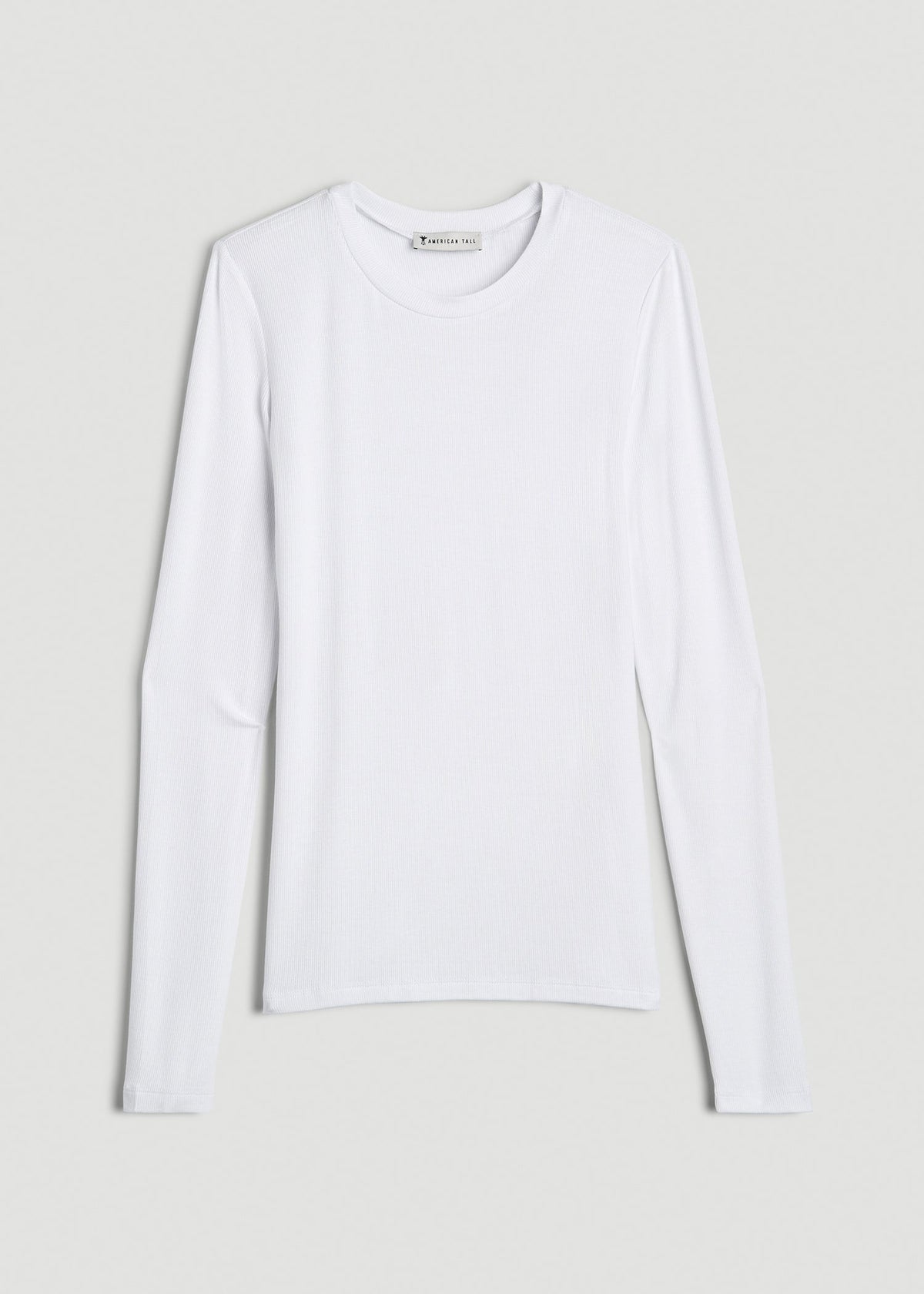 FITTED Ribbed Long Sleeve Tee for Tall Women in White
