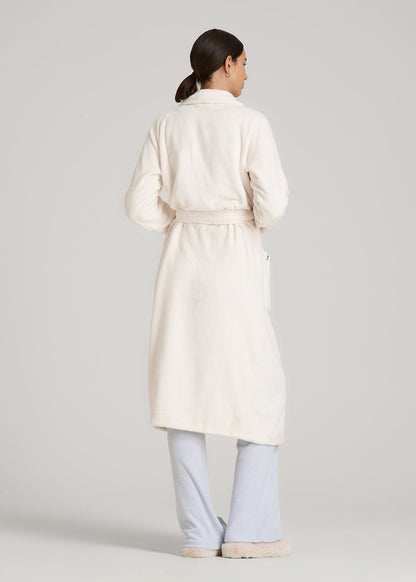 Lounge Robe for Tall Women in White Alyssum