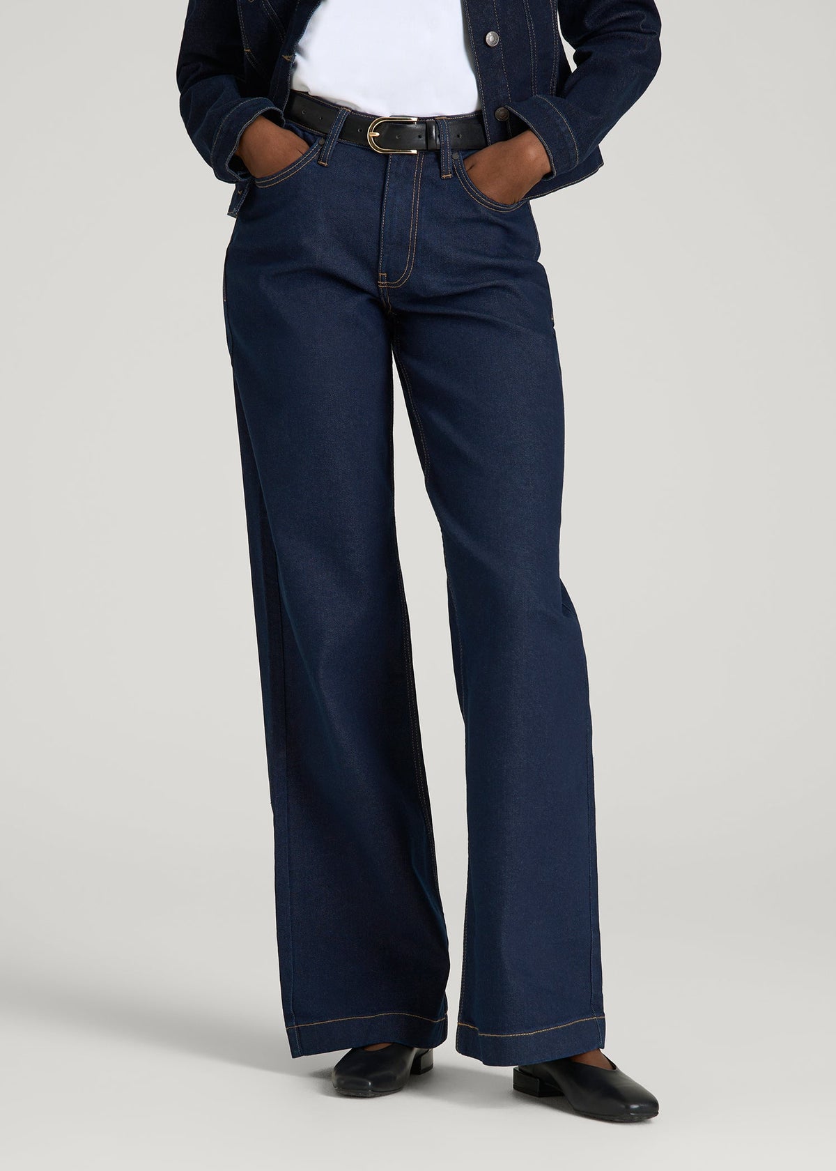 Luna High-Rise Wide-Leg Jeans for Tall Women in Deep Indigo Wash
