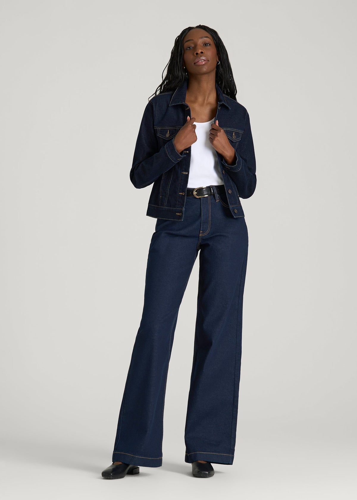 Luna High-Rise Wide-Leg Jeans for Tall Women in Deep Indigo Wash