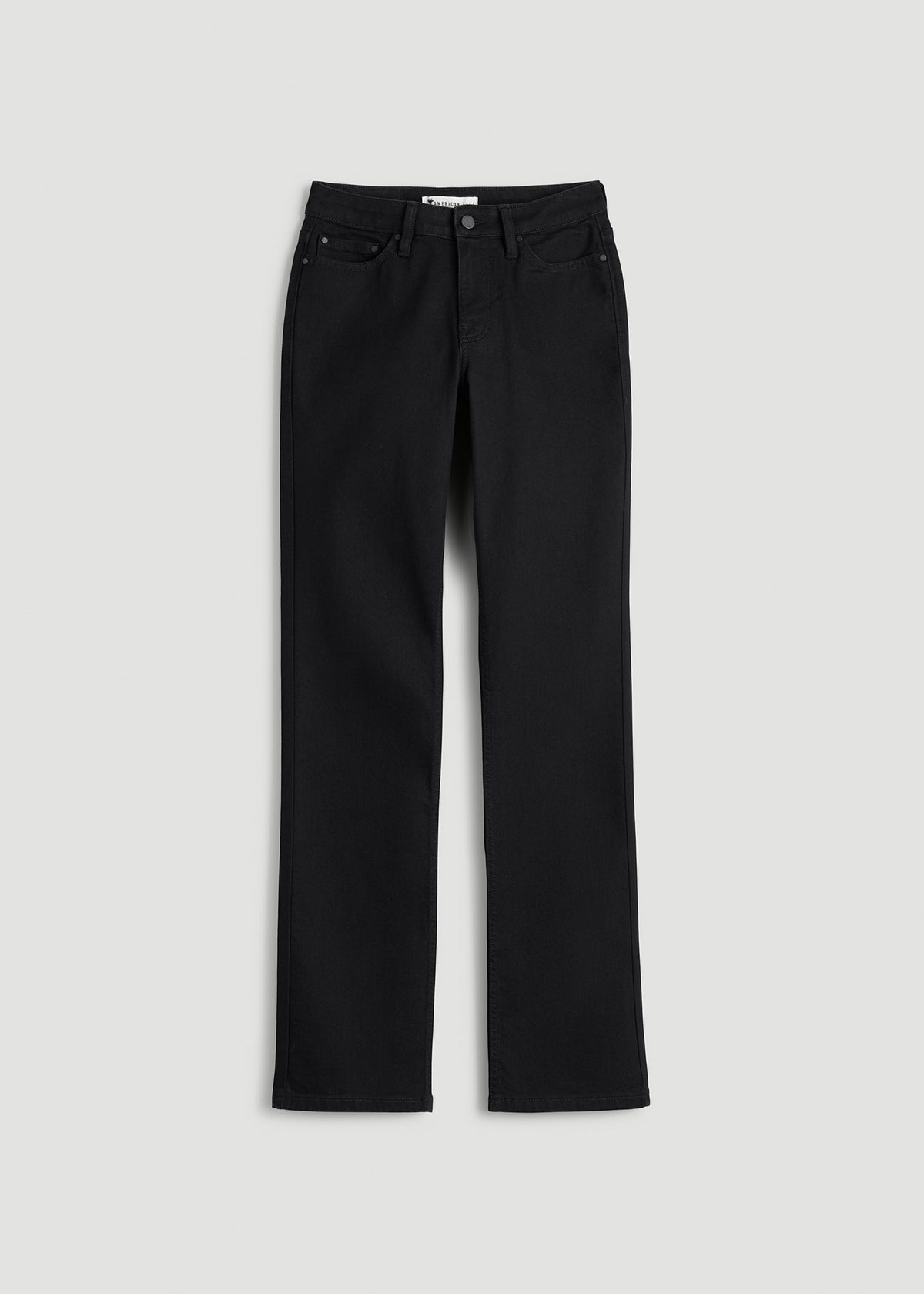 Mid-Rise Straight Fit Jeans for Tall Women in Optimum Black