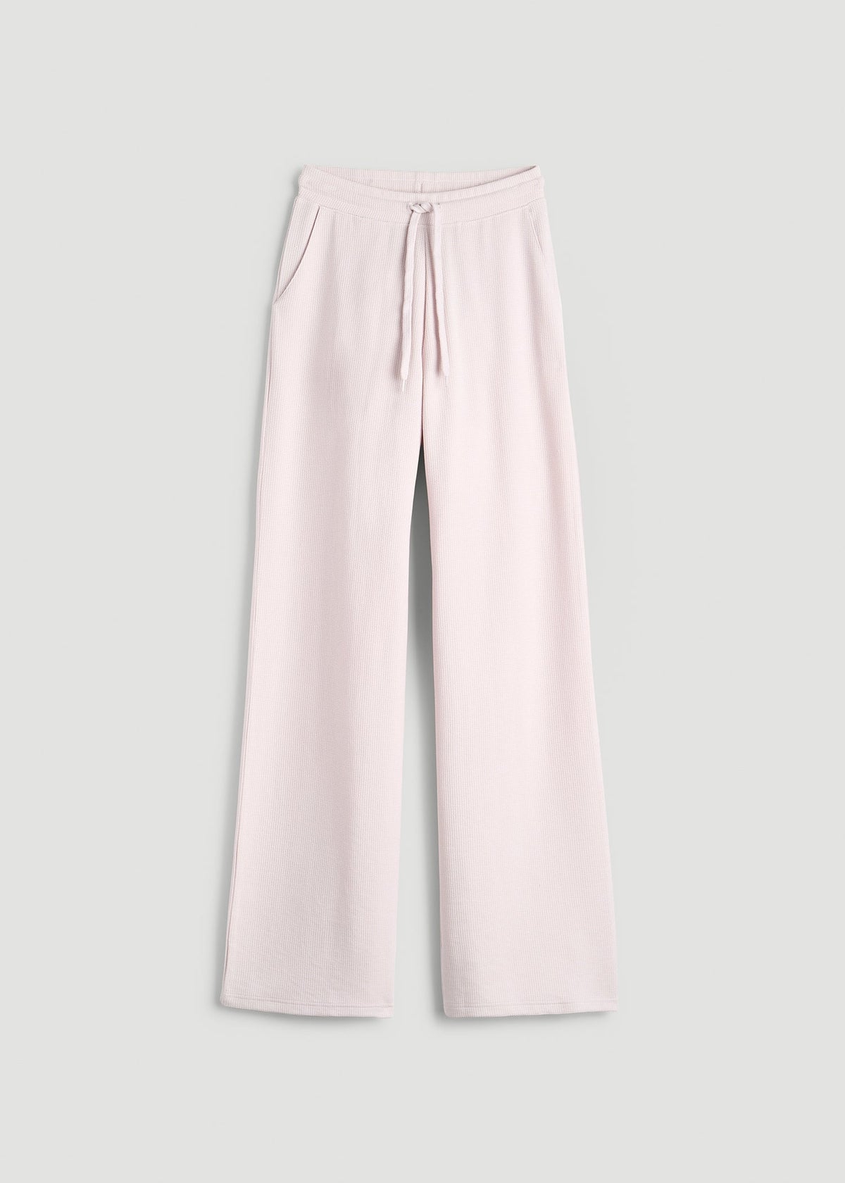 Mid Rise Waffle Wide Leg Pant for Tall Women in Grey Lilac