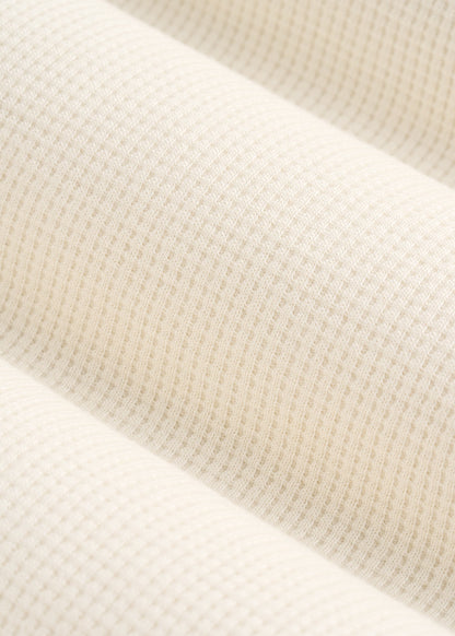 Open-Bottom Waffle Lounge Pants for Tall Women in White Alyssum