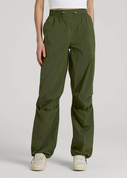 Parachute Jogger for Tall Women in Kale Green