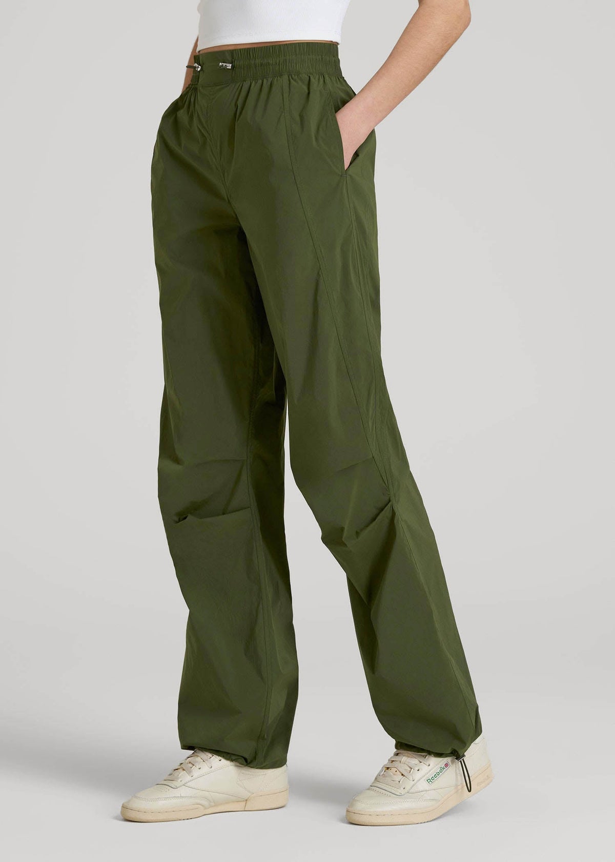 Parachute Jogger for Tall Women in Kale Green