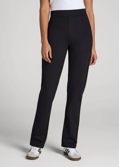 Pull-On Slim Dress Pants for Tall Women in Black