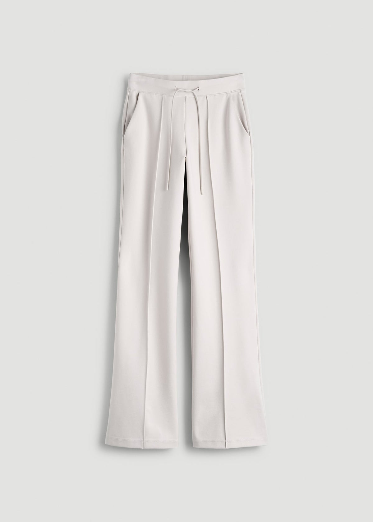 Flex Ponte Flare Pants with Drawcord for Tall Women in White Sand