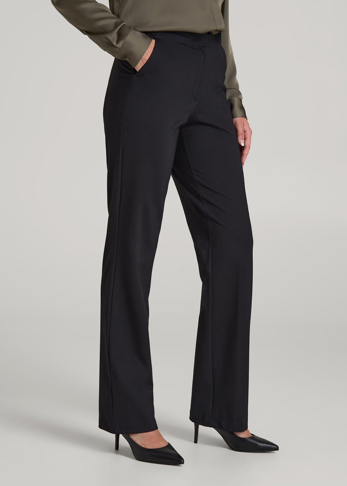 Freedom Flex Straight Leg Dress Pants for Tall Women in Black