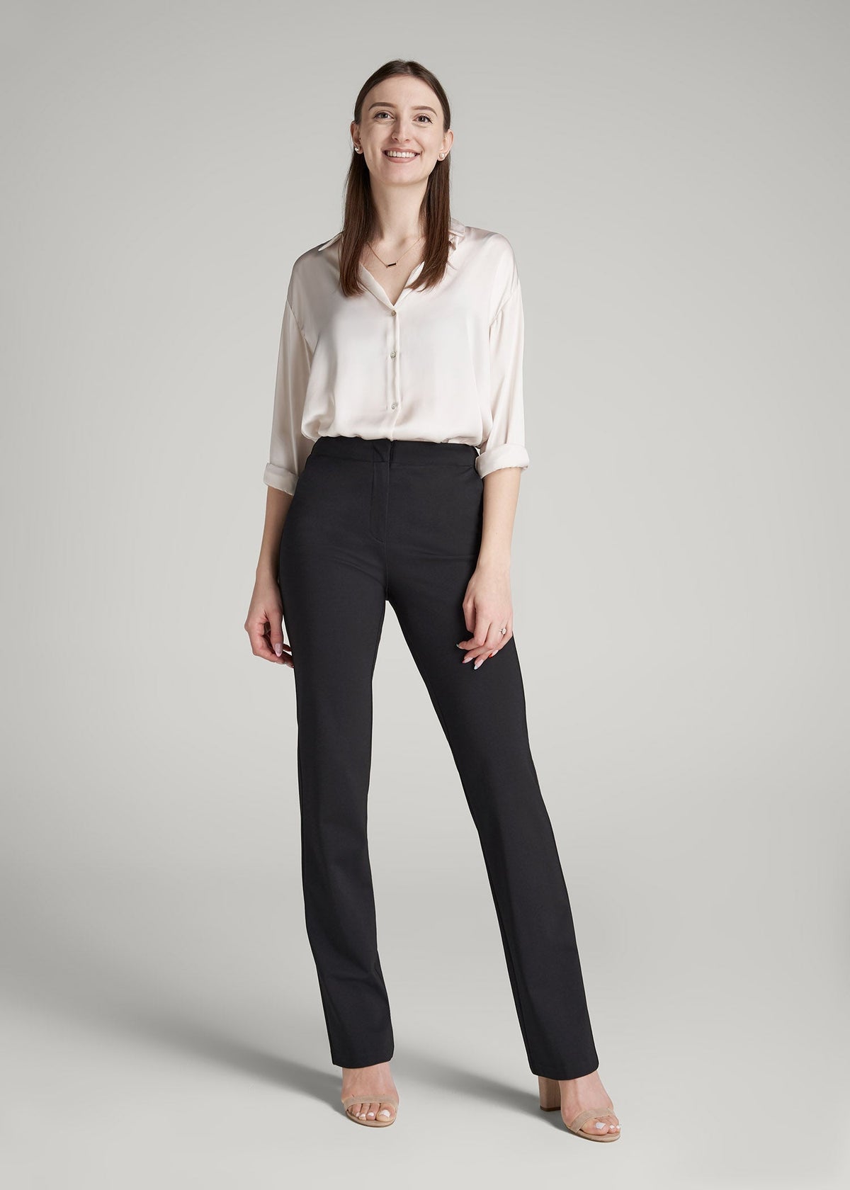 Freedom Flex Slim Straight Leg Dress Pants for Tall Women in Black