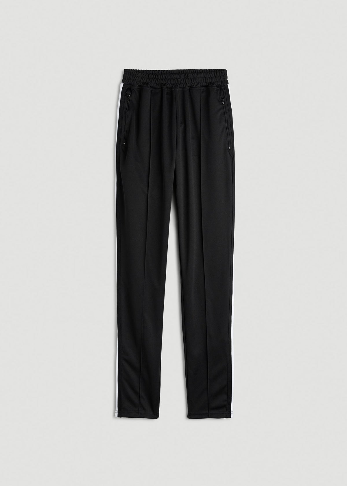 Ultra Lightweight Tricot Athletic Stripe Pants for Tall Women in Black and White