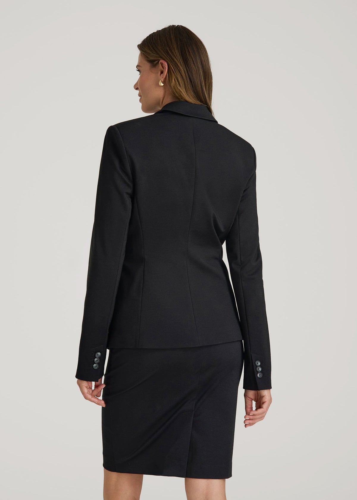 Freedom Flex Two-Button Slim-Fit Blazer for Tall Women in Black
