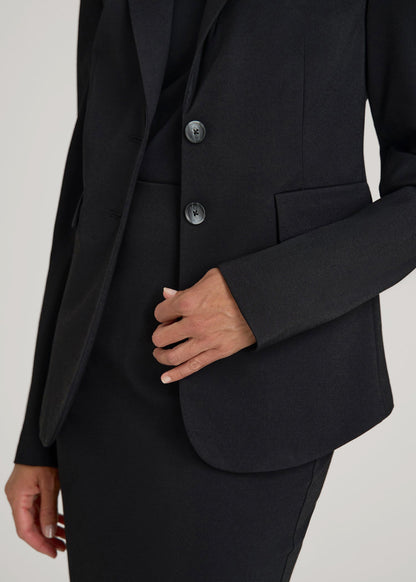 Freedom Flex Two-Button Slim-Fit Blazer for Tall Women in Black